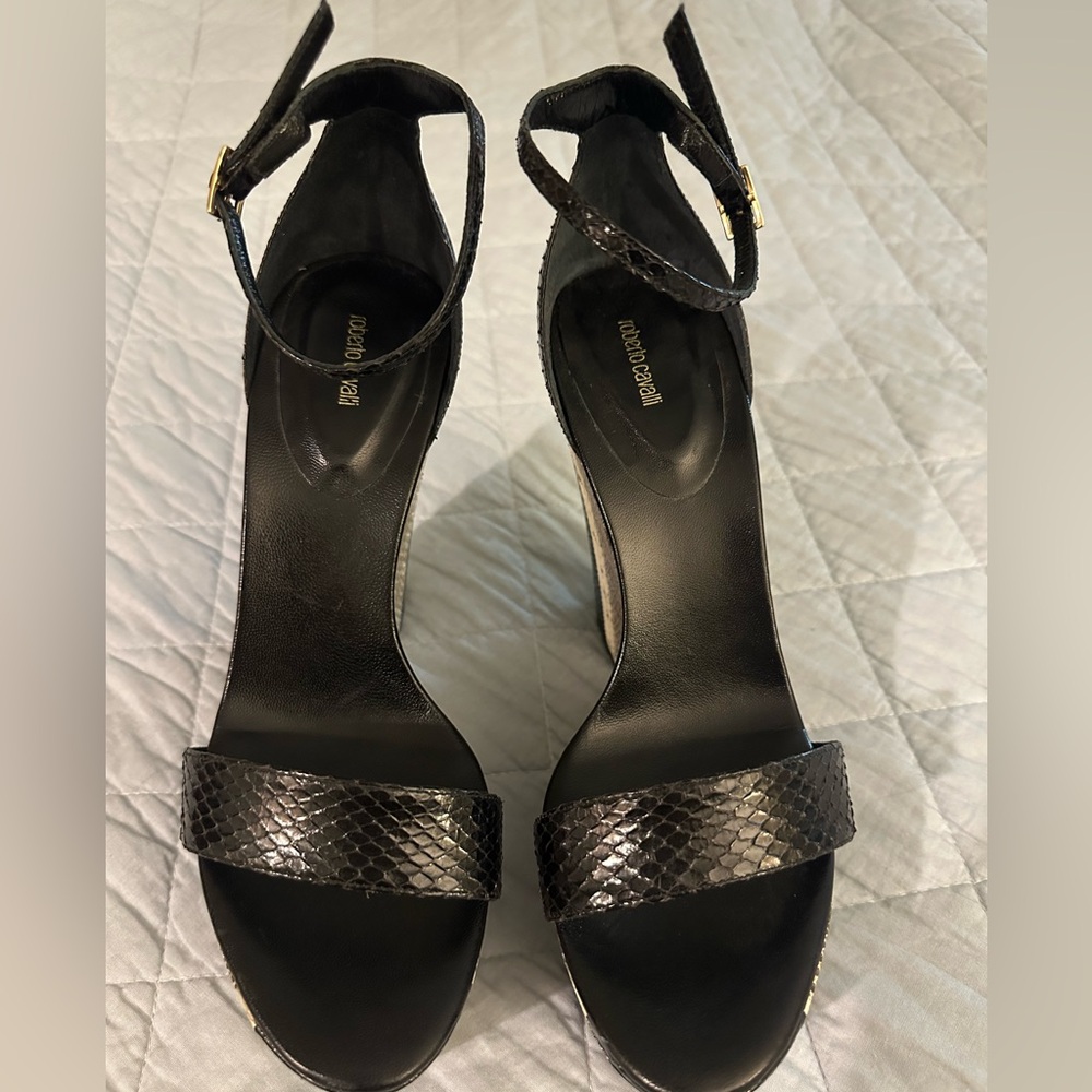 Authentic Like New Roberto Cavalli Python Wedge S… - image 1